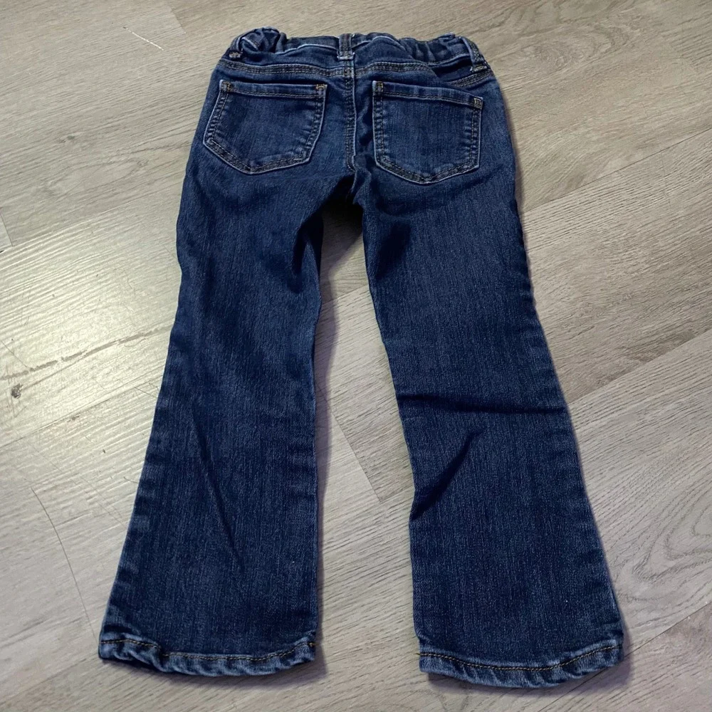 OshKosh B'gosh Boot Cut Jeans Kids 3T Dark Blue Denim Adjustable Waist
